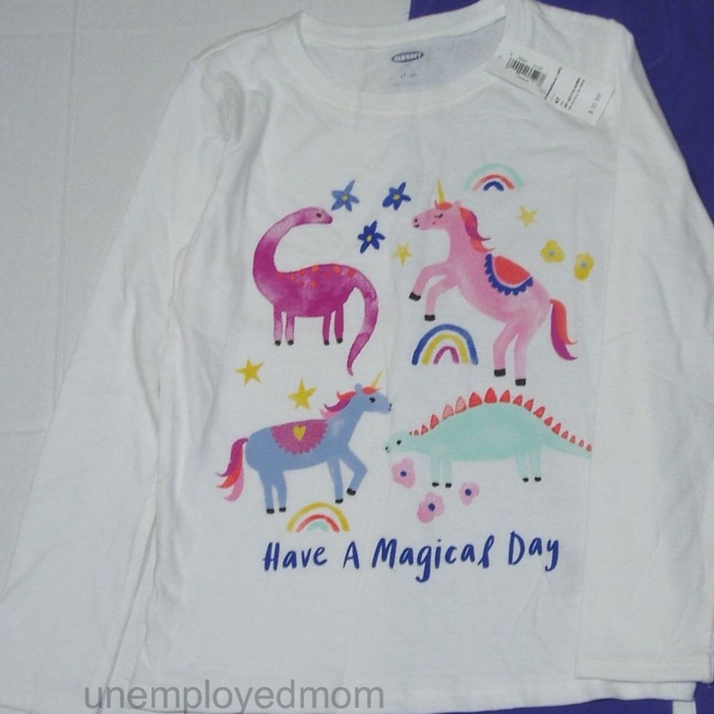 Purple Pants & Dino Unicorn Tee Girls - Picture 2 of 10